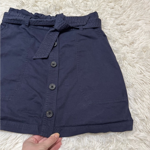 Abercrombie & Fitch Skirt Navy Blue Skirt Button Down Skirt Blue Mini Skirt - Picture 3 of 6